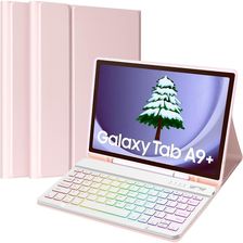 Supero Etui Z Podświetlaną Klawiaturą Bezprzewodową Bluetooth Do Samsung Galaxy Tab A9+ Plus Sm-X210 Różowe