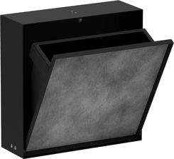 Zdjęcie HANSGROHE XtraStoris Rock Wnęka ścienna z koszem na śmieci i drzwiczkami do wyłożenia płytkami 30 x 30 x 10 cm czarny mat 56089670 - Trzcińsko-Zdrój