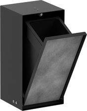 Zdjęcie HANSGROHE XtraStoris Rock Wnęka ścienna z koszem na śmieci i drzwiczkami do wyłożenia płytkami 30 x 15 x 14 cm   z ramka czarny mat 56063670 - Trzcińsko-Zdrój