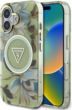 Guess Etui Glitter Flowers Triangle Buttons Magsafe Do Iphone 16 Zielony