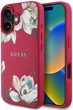 Guess Etui Grained Printed Flower Pattern Magsafe Do Iphone 16 Fuksja