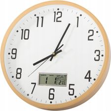 Zdjęcie ZEGAR ŚCIENNY DUŻY CICHY 30CM OKRĄGŁY WSKAZÓWKOWY DATA TEMPERATURA SEKUNDY - Żyrardów