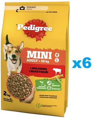 Pedigree Adult Mini Z Wołowiną I Warzywami Sucha Karma Pełnoporcjowa Dla Dorosłych Psów Małych Ras 6X2Kg - zdjęcie 2