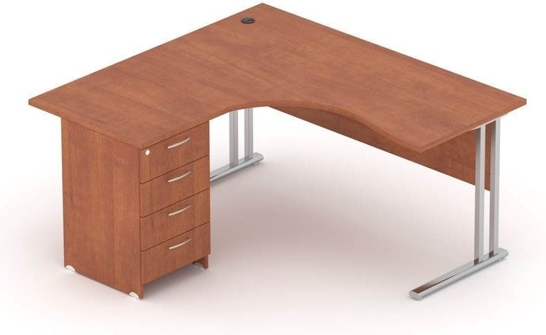 Office Style Biurko Standard Narożne Lewe Z Metalowym Stelażem I Z ...