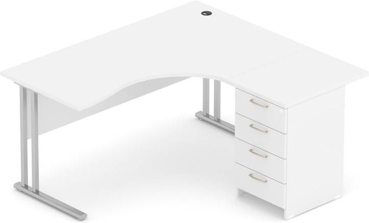 Office Style Biurko Standard Narożne Prawe Z Metalowym Stelażem I Z ...