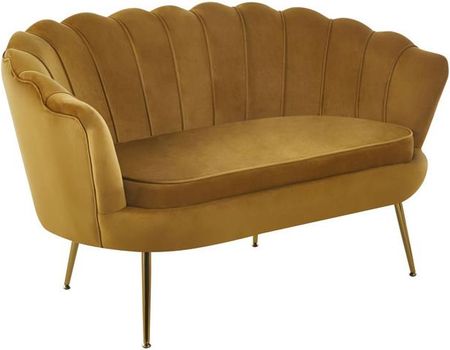 Aropos1 Sofa Vidal W Miodowym Welurze Ze Złotymi Elementami