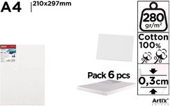 Zdjęcie Tablica malarska A4 21x29,7x0,3cm (6szt) - Artix - Luboń