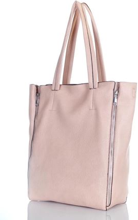 Torebka shopper damska | Różowa | Duża | Saszetka | 2w1 - zdjęcie 2