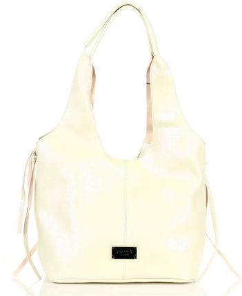 Monnari Torebka damska shopper bag na zamek Perłowa 2w1 Listonoszka na pasku
