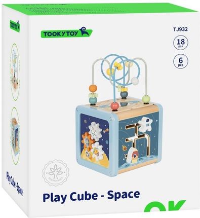 TOOKY TOY Drewniana Kostka Aktywności Kosmos Sorter Labirynt - zdjęcie 5