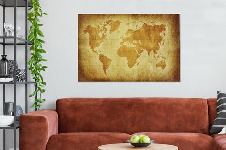 OneMillionCanvasses 140x90cm Mapa Świata Papirus Brązowy Dzieci Chłopcy Dziewczynki Replika Zdjęcie (47-1338510) - zdjęcie 2