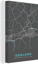 OneMillionCanvasses 90x140cm Niemcy Niebieski Iserlohn Mapa Miasta Replika (47-790993969)