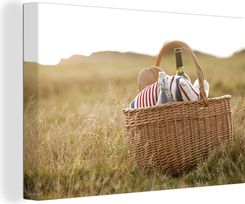 OneMillionCanvasses Obraz Olejny Fototapeta Wypchany Kosz Piknikowy W Trawie 90x60cm Fotografia (47-51038694)