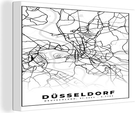 OneMillionCanvasses 140x90cm Düsseldorf Mapa Miasta Kierunki Replika (47-791002838)
