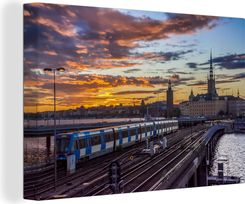 OneMillionCanvasses 140x90cm Pociąg Do Centrum Sztokholmu W Gamla Stan Replika (47-1289091)