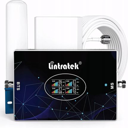 Wzmacniacz Sygnału GSM 70dB MOCNY Zestaw 900-2600MHz 4G LTE 3G + 2 Anteny