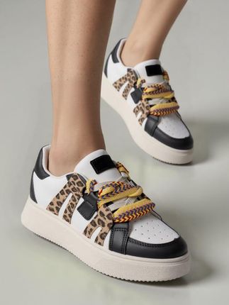 Damskie Sneakersy WEAVEX BUTY SPORTOWE BIAŁE CZARNE KOLOROWE PLATFORMA 39