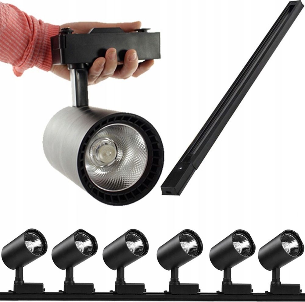 6x Oprawy Led 30W Szynowe Lampy Na Szynoprzewodzie Listwa Sufitowa 1m ...
