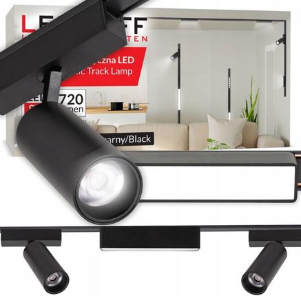 Oświetlenie szynowe magnetyczne Zestaw szynoprzewód 1m 3x reflektor Czarny