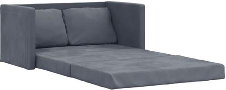 Zakito Europe Sofa Podłogowa 2 W 1 Rozkładana Aksamit Ciemnoszary 122X70X55Cm (ZE353958)