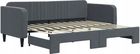 Zakito Europe Łóżko Dzienne 2W1 Rozkładane Aksamit Ciemnoszary 223X100X75Cm 223X192,5X75Cm (ZE3197064)