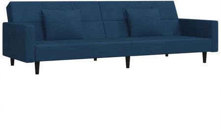 Zakito Europe Rozkładana Sofa 2 Osobowa Niebieski Aksamit 220X84,5X69Cm (ZE375815)