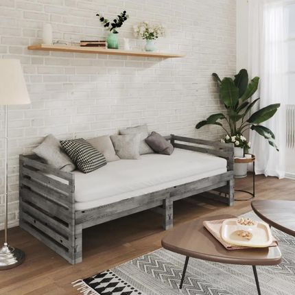 Zakito Europe Sofa Drewniana Rozkładana 203,5X185X68,5Cm Szara (ZE806967) - zdjęcie 3
