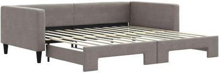 Zakito Rozkładane Łóżko Sofa Tkanina Drewno Metal 223X110X68Cm Taupe (Z3196586)
