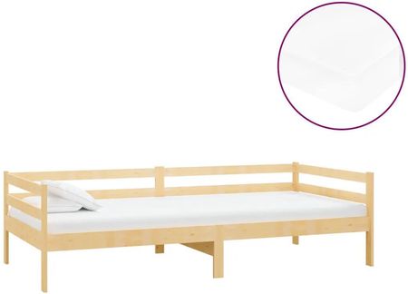Zakito Home Leżanka Sosnowa 90X200 Biała Miejsce Do Spania I Siedzenia Solidne Wygodne (ZH3083574)
