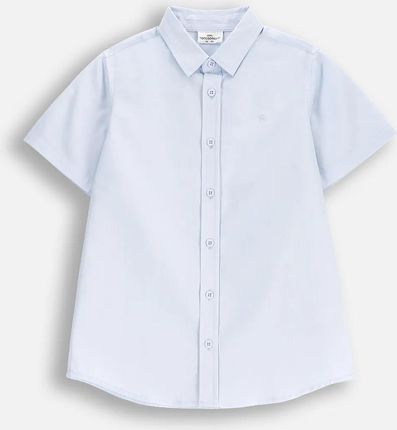 Koszula z krótkim rękawem niebieska z kołnierzykiem