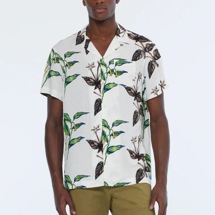 Scotch & Soda — Regular Fit Short-Sleeve Viscose Shirt - L Lekka koszula z kwiatowym nadrukiem Casualowe