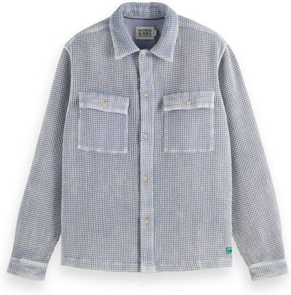 Scotch & Soda — Regular Fit Over-Dyed Waffle Shirt - M Gruba koszula o waflowej fakturze Casualowe