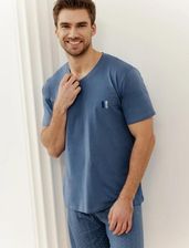 Zdjęcie Piżama męska Taro 3398/3399 Henry niebieski duże rozmiary - Kielce
