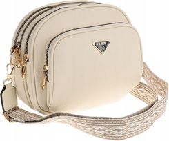 Torebka Damska Skóra Pojemna Listonoszka na Ramę Miejska Modna YD9743 Beige