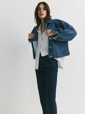 Reserved - Jeansy boyfriend slim - granatowy
