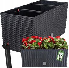 Deco4Home Doniczka Donica Skrzynka Ogrodowa Kwietnik Na Balkon Antracyt 51,5cm Wkład