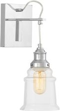 Lumina Deco Lampa Ścienna Kinkiet Loftowy Chrom Moletti 1 Punktowy (LDW68441CHR+PR)