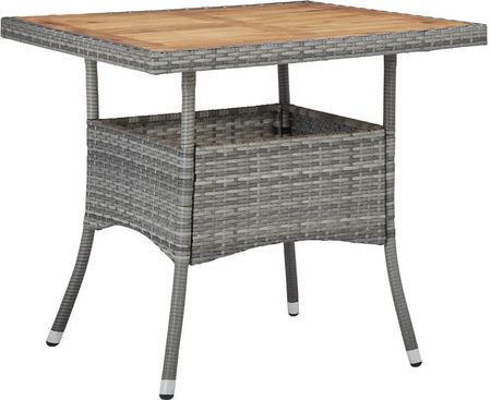 Zakito Europe Stół Na Patio Rattanowy 80X80X75Cm Szary Brązowy Ze46172
