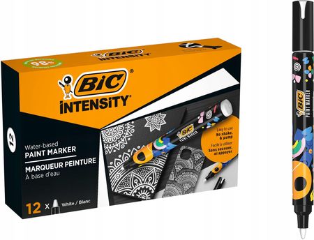 Bic Intensity Markery Akrylowe Białe Zestaw X12 Wodoodporne Pisaki Z Farbą