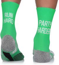 Termoaktywne skarpety biegowe Running Raid z napisem Run Hard, Party Harder chroniące przed otarciami, sportowe