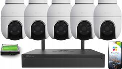 Ezviz Zestaw Do Monitoringu 5X C8C Wifi Obrotowa Aplikacja Detekcja 2K+ 4Mp
