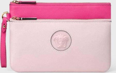 Versace torebka ze skóry cielęcej różowa