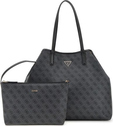 Guess Shopper Victtoria Large 2 in 1 Tote coal logo