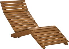 Outsunny Leżak Ogrodowy Do Basenu Balkon Teak 84G-028V00TK