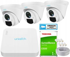 Uniview Zestaw Monitoringu Dom Kamera Ip 3X Ipc-T122-Apf28 2Mpx Ir 30m