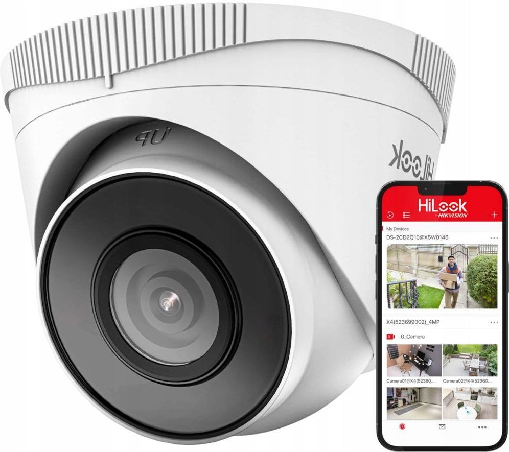 HiLook Da Hikvision IPC-T250H-MU Obiettivo 2.8mm 5MP IP PoE Torretta Telecamera di Rete Uso Interno Esterno Con 30m Visione Notturna
