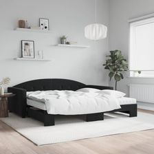 Dkd Home Decor Rozkładane Łóżko Dzienne Z Materacem Czarne 100x200cm Aksamitne (4593197336)