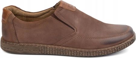 Buty męskie skórzane Casual 854/2 brązowe 40