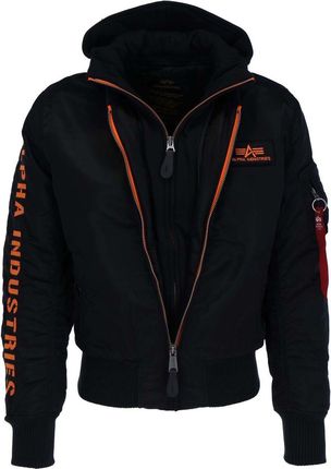 ALPHA INDUSTRIES MA-1 D-Tec SE męska kurtka zimowa, rozmiar:M, Alpha Industries kolory:czarny/pomarańczowy