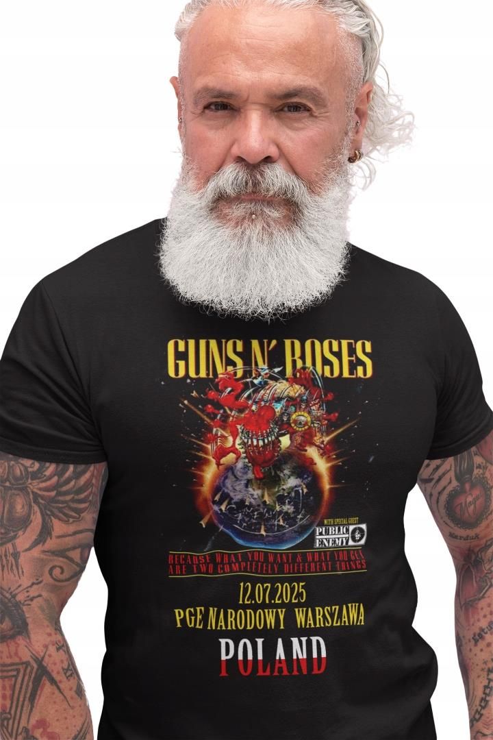 Guns N Roses Slash Koszulka T-Shirt 2025 Tour Narodowy Warszawa